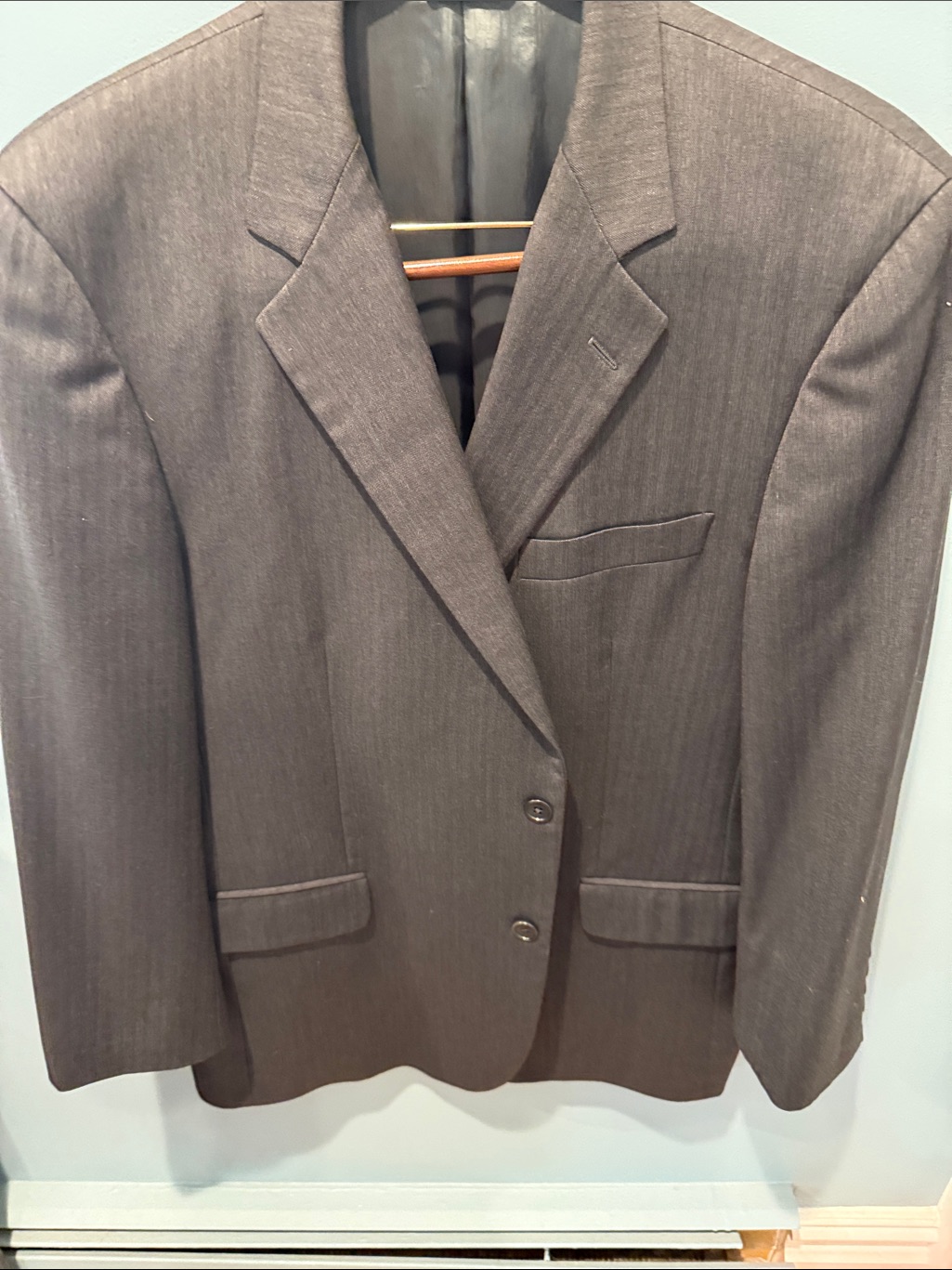 Brooks Brothers Men's Charcoal Gray Two-Button Wool Blazer
